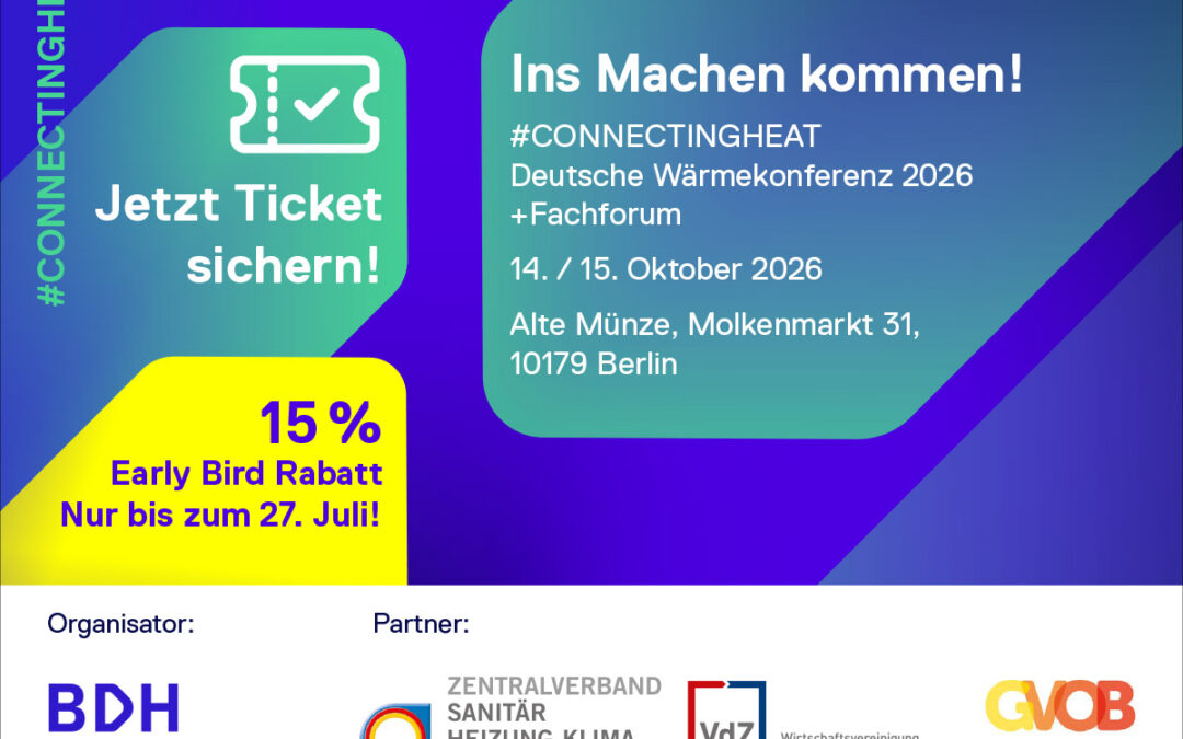 Wärmekonferenz 2026: Frühbucher sparen 15 Prozent